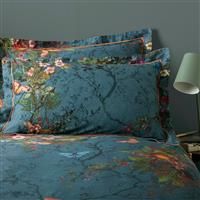 Timorous Beasties Bloomsbury Garden Oxford Pillowcase Pair, Teal