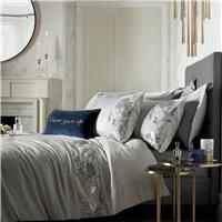 Audrey Silver Sequined Bedding Designer Satin Duvet Cover Set by Amanda Holden