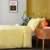 Orla Kiely Bed Linen TINY STEM Yellow 100% Cotton Bedding Duvet Set - Double ( 200cm x 200cm )