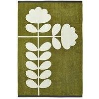 Orla Kiely Cut Stem Bathroom Towel Moss & Charcoal 100% Cotton (Bath Sheet 100cm x 150cm)