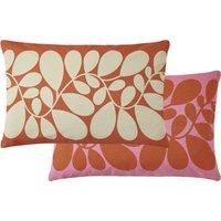 Orla Kiely Sycamore Stripe Tomato and Pink Reversible Cushion