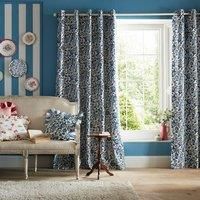 Cath Kidston Strawberry Garden Blackout Eyelet Curtain Blue 163cm Width x 229cm Drop