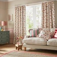 Cath Kidston Rose And Bows Blackout Curtain Cream 163cm Width x 229cm Drop