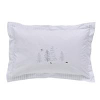 Sophie Allport Snowy Cottage Oxford Pillowcase Pair, White