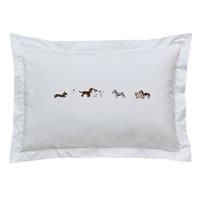 Sophie Allport Doggy Day Care Oxford Pillowcase Pair, Off-white