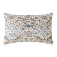William Morris At Home Strawberry Thief Standard Pillowcase Pair, Hessian