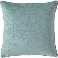 William Morris At Home Strawberry Thief Embossed Cushion In Seafoam
