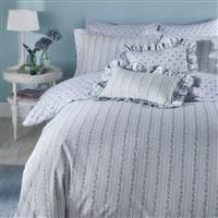 Cath Kidston Ticking Stripe Bedding 100% Cotton Percale Duvet Cover Set in Blue