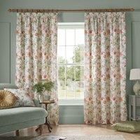 Laura Ashley Rosalind Ready Made Pencil Pleat Curtains Pale Cranberry