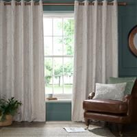 Laura Ashley Pussy Willow Lined Eyelet Curtains, 223 X 228cm, Truffle Natural