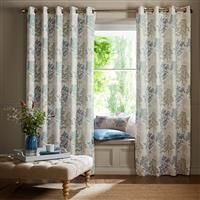 Laura Ashley Tenby Blackout Eyelet Curtains, 223 X 228cm, Seaspray