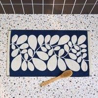 Orla Kiely Bathroom Towel Sycamore Stripe Dusk Blue - Bath Mat, 50x90cm
