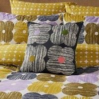 Orla Kiely Bedding - Textured Flower 100% Cotton Duvet Cover Set - Lilac/Moss (Textured Flower Cushion SLATE)