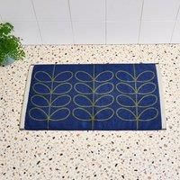 Orla Kiely Bathroom Towel Linear Stem Navy/Olive - Bath Mat, 50x90cm
