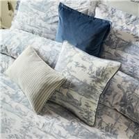 Laura Ashley Braysmith Toile Cushion, Chambray Blue