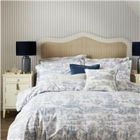 Laura Ashley Braysmith Toile Duvet Set, King, Chambray Blue