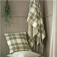 Laura Ashley Padbury Check Throw, Olive