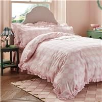 Cath Kidston Hand Painted Diamond 100% Cotton Duvet Cover Set In Sorbet (Single Duvet Cover Set 137cm x 200cm)