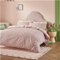 Cath Kidston Tiny Town 100% Cotton Duvet Cover Set In Pink (Single Duvet Cover Set 137cm x 200cm)