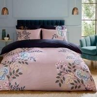 Sara Miller Oriental Blossom Duvet Cover Bedding Set Navy Light Mink