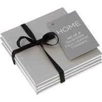 Alfred Franks & Bartlett Reversible Grey and Stone Faux Leather Coasters - Set of 4, Multi