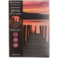 Ryman Premium Gloss Photo Paper 7x5 Inch 250gsm 50 Sheets