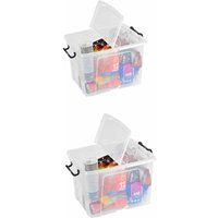 Strata Smart Plastic Storage Box 40 Litre Pack of 2, Clear