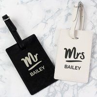 Personalised Mr and Mrs Luggage Tag Set, none