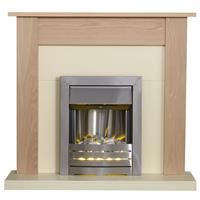 Adam Southwold Fireplace Suite in Unfinished Oak with Helios Electric Fire, 2000 Watt