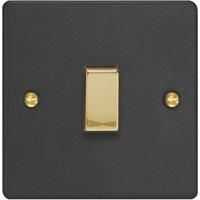 Varilight 10A 1-Gang 2-Way Light Switch Matt Black with Colour-Matched Inserts (193YT)