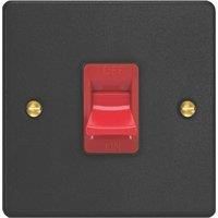 Varilight 45A 1-Gang 2-Pole Cooker Switch Matt Black (603YT)