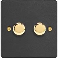 Varilight V-Pro 2-Gang 2-Way LED Dimmer Switch Matt Black (776YT)