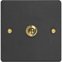 Varilight 10A 1-Gang 2-Way Light Switch Matt Black with Colour-Matched Inserts (971YT)
