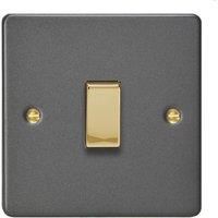 Varilight 10A 1-Gang 2-Way Light Switch Graphite Grey with Colour-Matched Inserts (500YT)