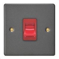 Varilight 45A 1-Gang 2-Pole Cooker Switch Graphite Grey (526YT)