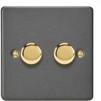 Varilight V-Pro 2-Gang 2-Way LED Dimmer Switch Graphite Grey (973YT)