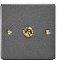 Varilight 10A 1-Gang 2-Way Light Switch Graphite Grey with Colour-Matched Inserts (547YT)