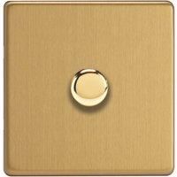 Varilight V-Pro 1-Gang Master Multi-Way LED Smart Dimmer Switch Brushed Brass (994YT)