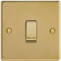 Varilight 10A 1-Gang Intermediate Switch Polished Brass with Colour-Matched Inserts (657YT)