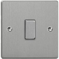 Varilight 10A 1-Gang Intermediate Switch Brushed Steel with Colour-Matched Inserts (450YT)