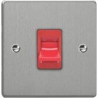 Varilight 45A 1-Gang 2-Pole Cooker Switch Brushed Steel (670YT)
