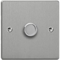 Varilight V-Pro 1-Gang 2-Way LED Dimmer Switch Brushed Steel with Colour-Matched Inserts (773YT)