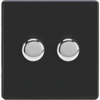 Varilight V-Dim 2-Gang 2-Way Dimmer Switch Jet Black (544YT)