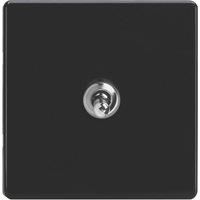 Varilight 10A 1-Gang 2-Way Light Switch Jet Black with Colour-Matched Inserts (661YT)