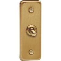 Varilight 10A 1-Gang 2-Way Architrave Light Switch Brushed Brass with Colour-Matched Inserts (620YT)