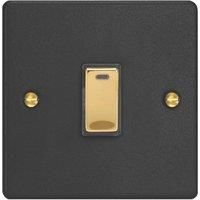 Varilight 20A 1-Gang 2-Pole Control Switch Matt Black with LED with Colour-Matched Inserts (991YT)