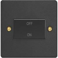 Varilight 10A 1-Gang 3-Pole Fan Isolator Switch Matt Black with Colour-Matched Inserts (995YT)