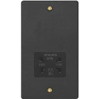 Varilight 2-Gang Dual Voltage Shaver Socket 115 / 230V Matt Black with Black Inserts (438YT)