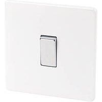 High Gloss White Screwless Light Switches 10 Amp 2-Way - Gang Option