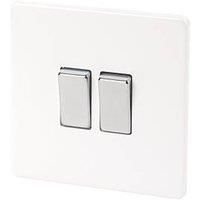 High Gloss White Screwless Light Switches 10 Amp 2-Way - Gang Option